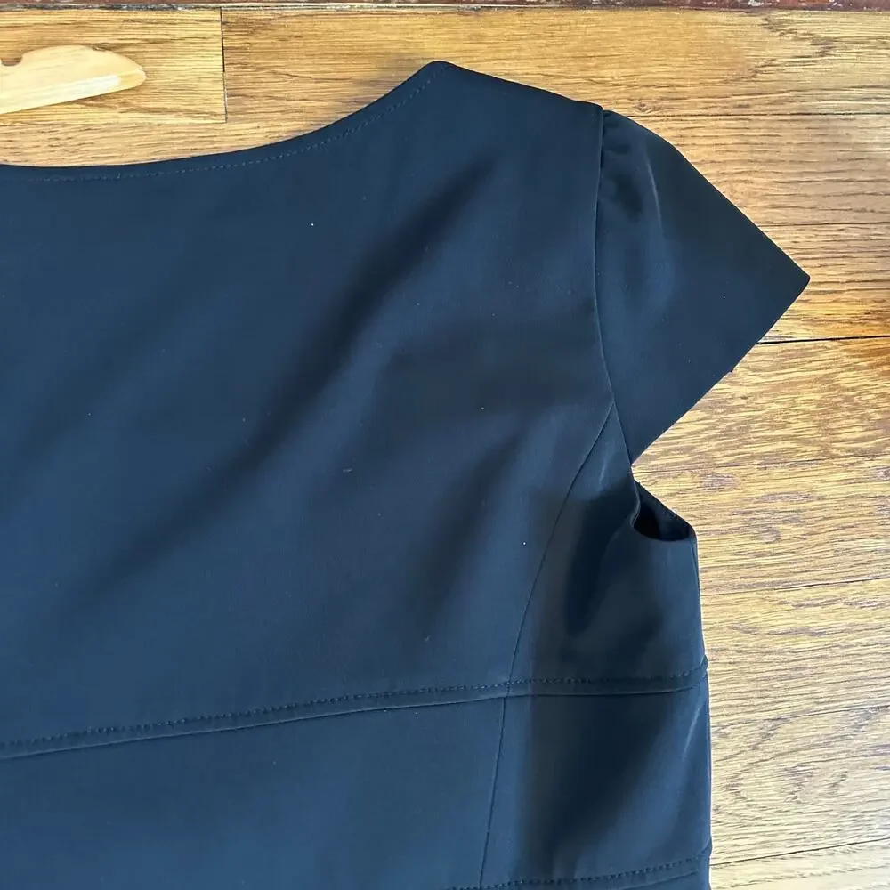 Tahari by Arthur S. Levine Black Scoop Neck Sheath Dress - Picture 6 of 9